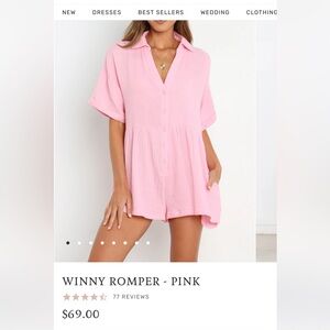 Petal and Pup Winny Romper- Pink